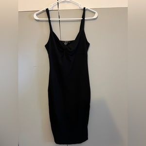 Forever 21 Black Twist Ribbed Bodycon Dress